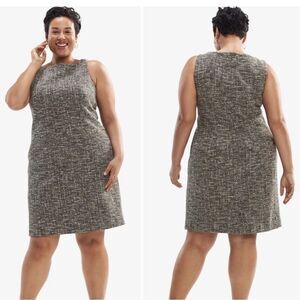 MM Lafleur Lydia Boucle Twisted Strap Tweed Knit Sheath Dress Gray Size 1A NWT